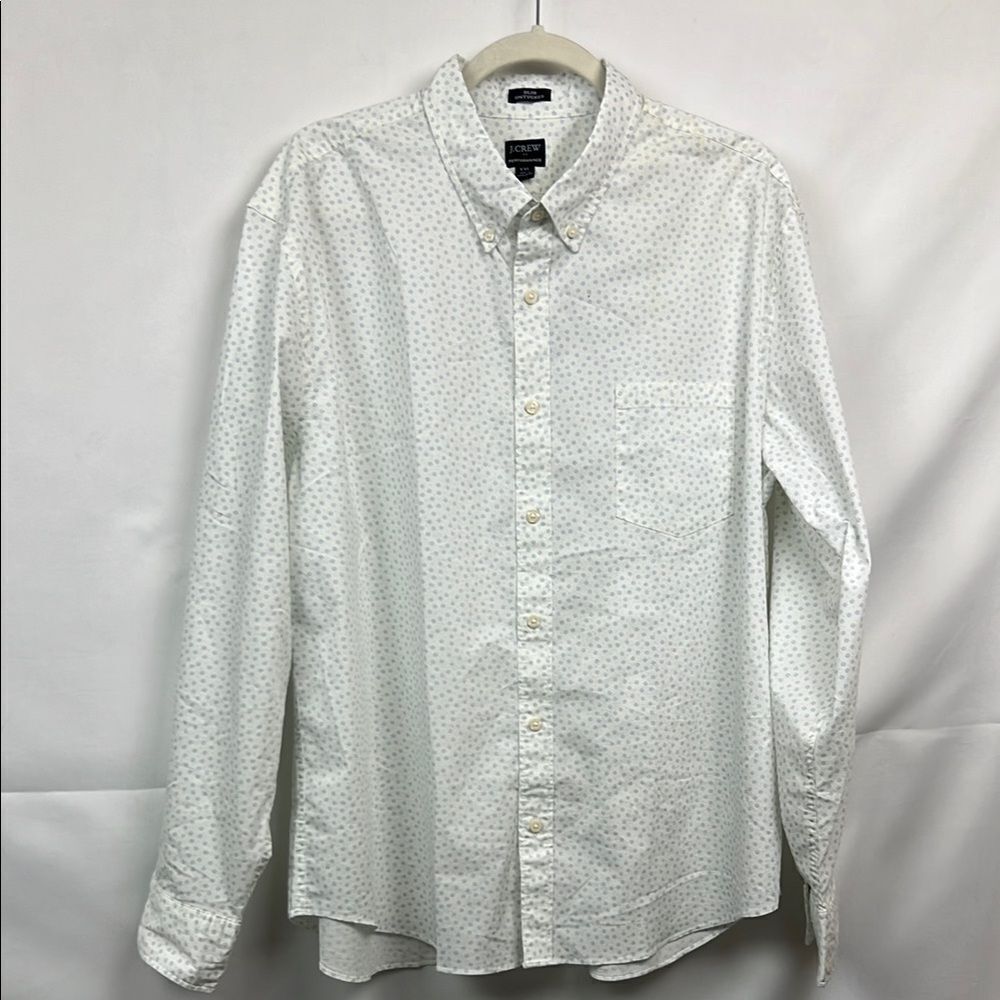 J. Crew Factory bw397 Slim Untucked Flex Performance Casual Shirt For Men NWT si